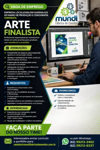 VAGA DE EMPREGO - ARTE FINALISTA