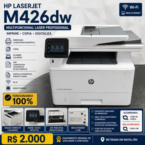 HP LaserJet Pro MFP M426dw - Multifuncional Laser Wi-Fi e Rede