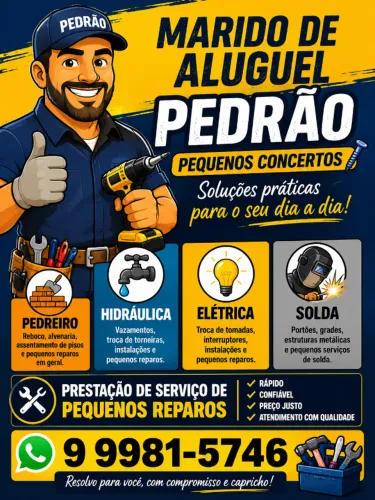 Marido de aluguel - Pedreiro - Hidraulica - Eletrica - Solda - Pequenas reformas