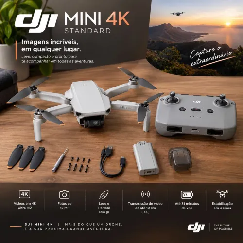 Drone dji Mini 4k standard novo lacrado!