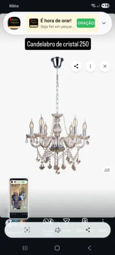 Vendo um lustre de cristal tipo castiçal 800 no pix
