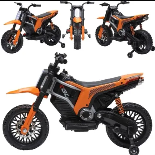 Motocross elétrica infantil zippy, cor laranja e preta