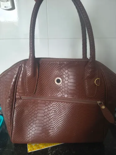 Bolsa de Couro Feminina - Chocolate - Arzon