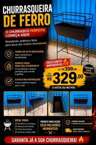 Churrasqueira Chapa de Ferro grossa