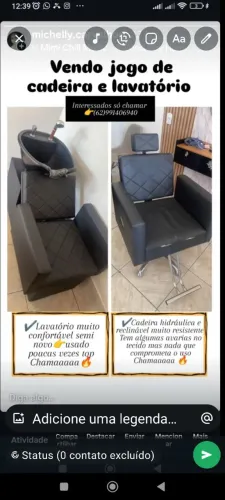 Kit de cadeira e lavatório de salão 