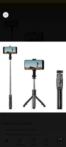 Bastão de selfie 1 metro com led e bluetooth 
