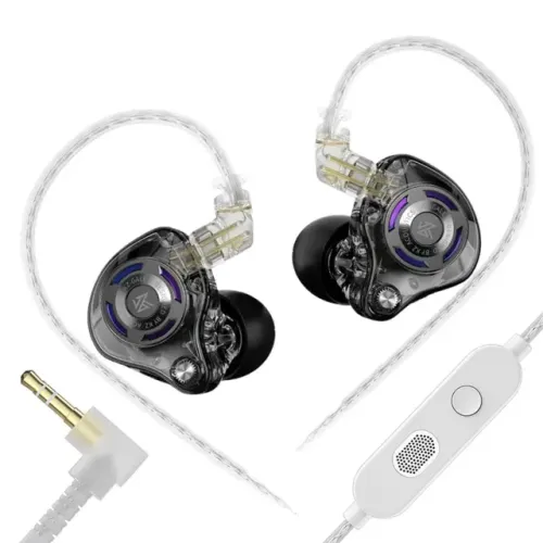 (NOVO) KZ Gale Preto | Fone IEM Gamer com Dual Mic 6mm e Cabo Removível P2 3.5mm