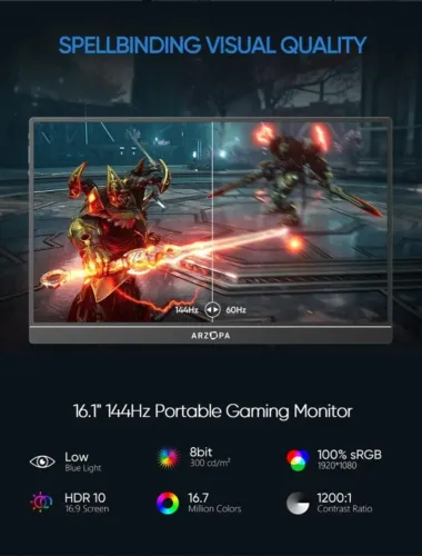 Monitor Portátil Arzopa Z1fc 16.1 Fhd 1080p 144hz