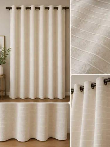 Cortina para Varão Off-White - 1,30 x 2,30 m
