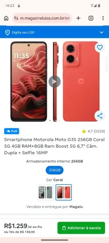 Moto g 35.10 dias de comprado (NOVO)