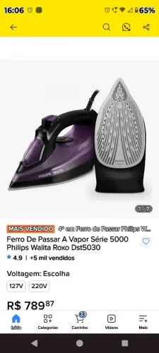 Ferro Philips Walita 5.000 Series funciona perfeitamente
