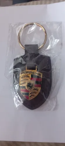 Chaveiro Porshe couro preto oficial comprei na Alemanha no museu Porshe