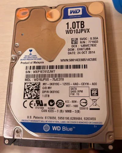 Hd 1tb sata Notebook interno Western Digital wd10jpvx