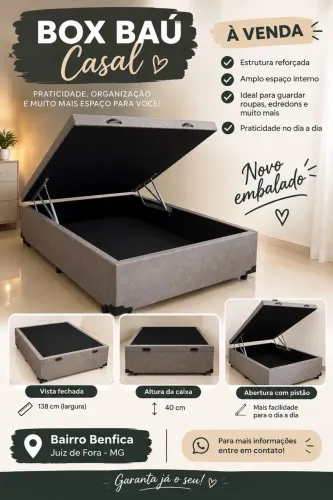 Vendo cama box baú casal 