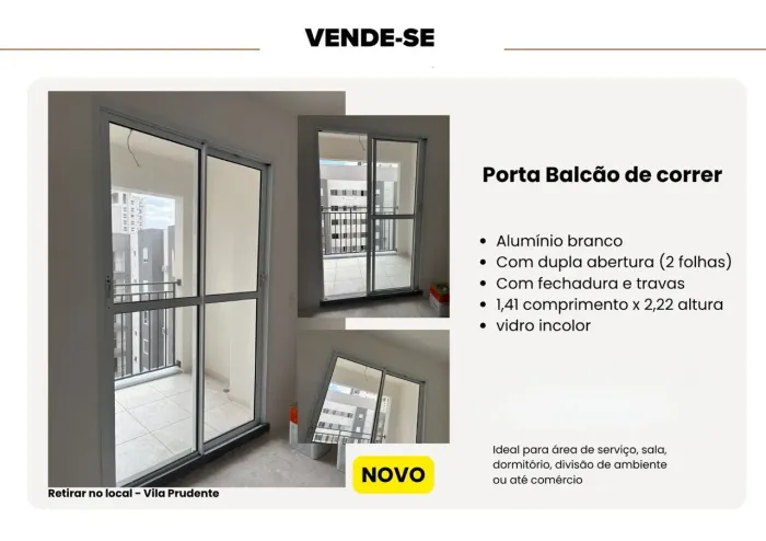 Porta Balcão de Correr com Dupla Abertura
