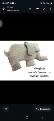 Almofada para Berço. Elefante.