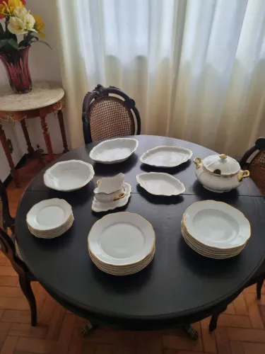 Aparelho de jantar friso de ouro Década 50