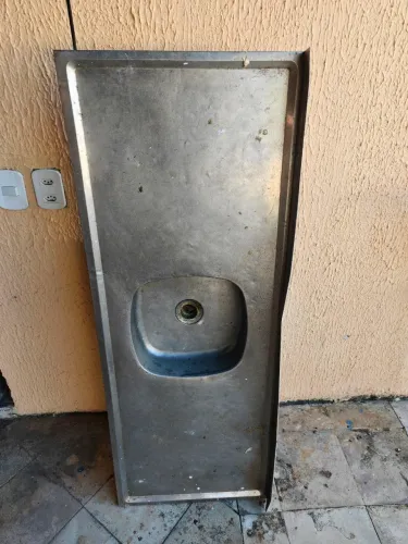 Pia de Cozinha Inox Concretada 140x53 cm