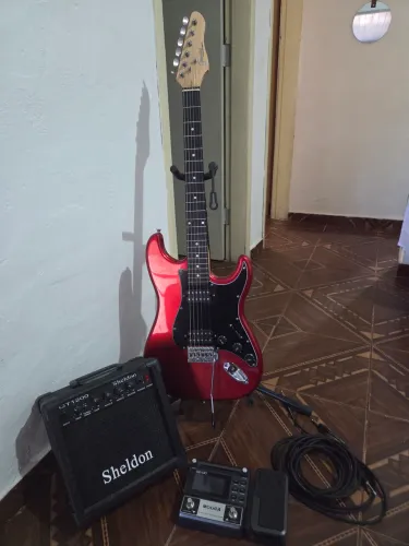 Kit Guitarra + Pedaleira + Amplificador