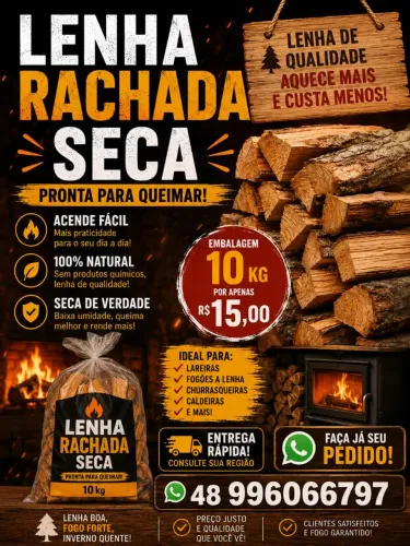 Lenha rachada seca eucalipto 