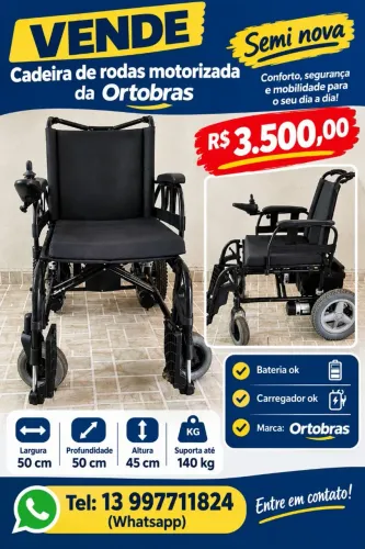 Vendo Cadeira de rodas motorizada, Semi Nova