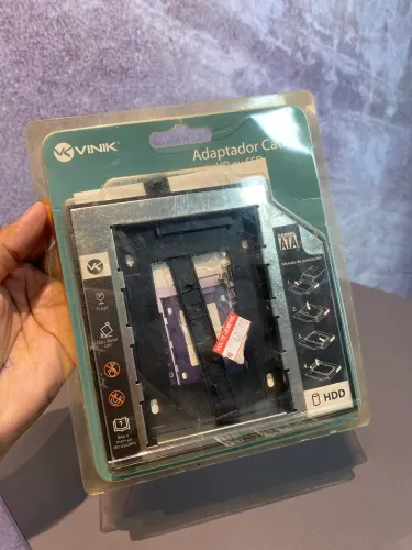 Adaptador Caddy Vinik para instalar um segundo HD ou SSD de 2.5" 