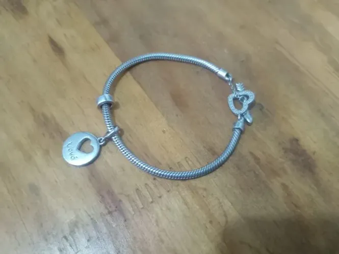 Pulseira Life Cupido Coração Vivara Vovó Prata