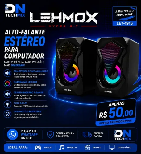 Caixa de som para computador e notebook