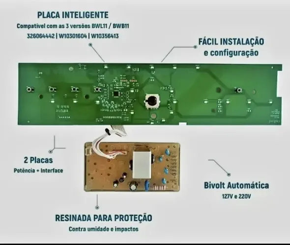 Placa Eletrônica Compatível Lavadora Brastemp