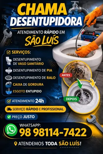 Desentupidora em São Luís | Entupiu ? Chama desentupidora !