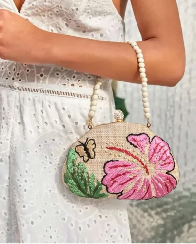 Bolsa nova shein bordada,com duas alças 