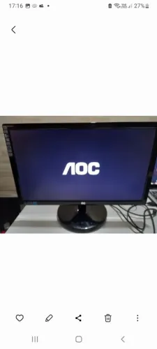 Monitor aoc 20 polegadas led ultra fino vga e dvi usado!!!