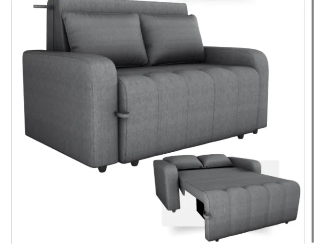 Sofá Cama Compacto Amora 138 Linho Cinza