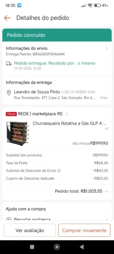 assador a gás eletrico rotativo
