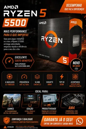 Processador ryzen 5500 + Cooler