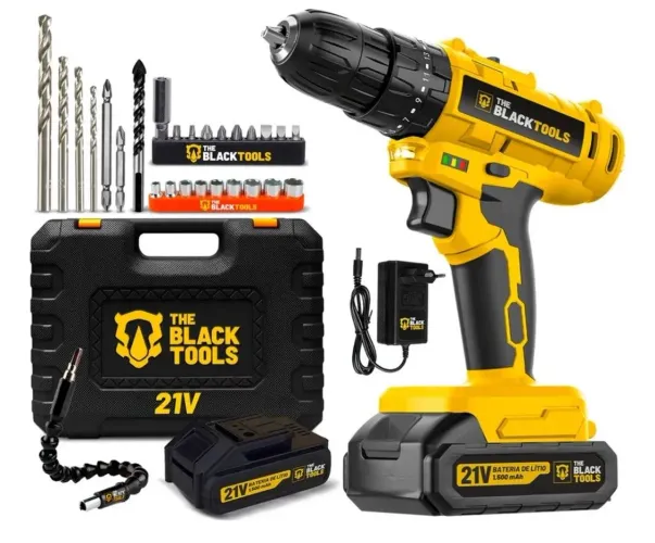 Parafusadeira Furadeira De Impacto A Bateria 21V 3/8" Bivolt