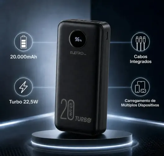 Carregador portátil Eletro De 20.000 mAh