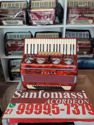 Acordeon Scala Vermelha 80 Baixos