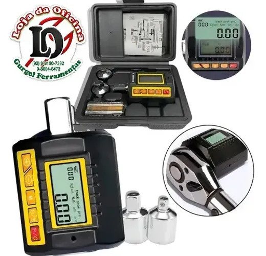Torquimetro Digital Precisão 13,5 a 135nm (1,300 a 13,800 Kfm) Adaptador Kit - Bomvink