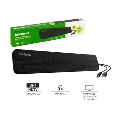 Antena Interna de TV Amplificada Intelbras AI 3101 via USB - Nova Lacrada