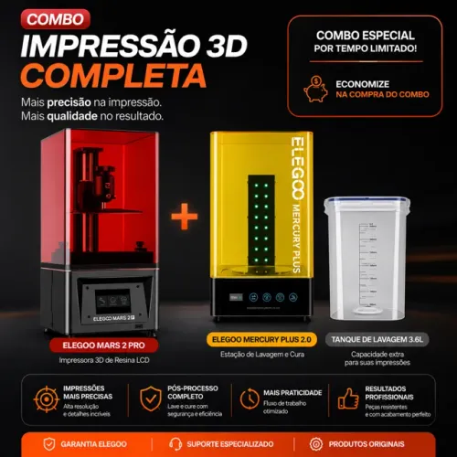 Impressora de Resina Elegoo Mars Pro2 + Wash and Cure Mercury 2 em 1