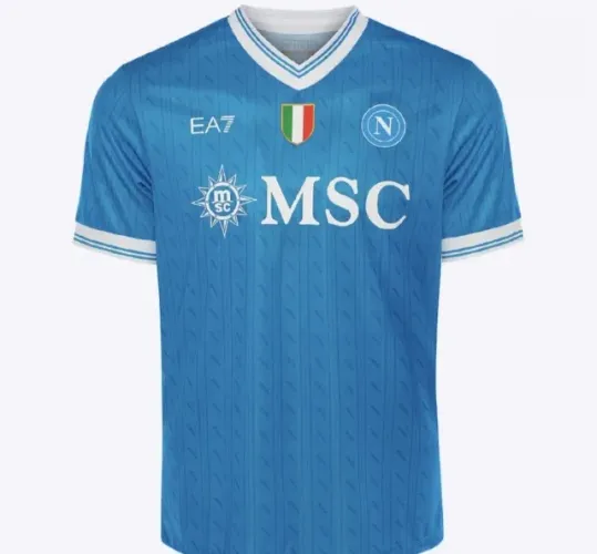 Camisa Oficial Napoli 25/26 - Modelo Jogador (EA7) - Original e Nova (Tamanho 4XL)