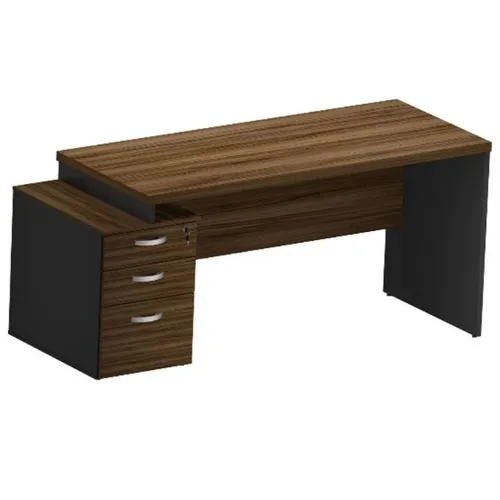 Mesa Reta com Pedestal 3 gavetas 1.70cm 40mm NG/PTO *nova na caixa