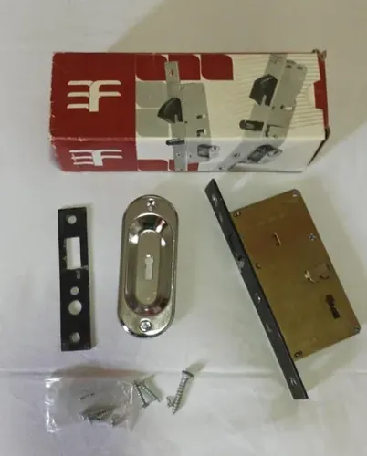 Fechadura 3F Para Porta Semi Nova Aço Inox Original Na Caixa 40