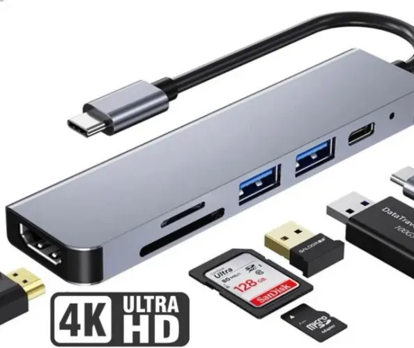Adaptador Hub Para Macbook Air M1 M2 Dex Usb-c Hdmi 4k