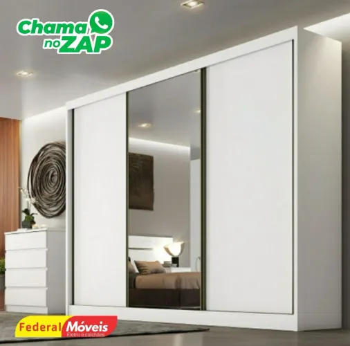 Guarda Roupa com 3 Portas de Correr Novo Fazemos Entrega