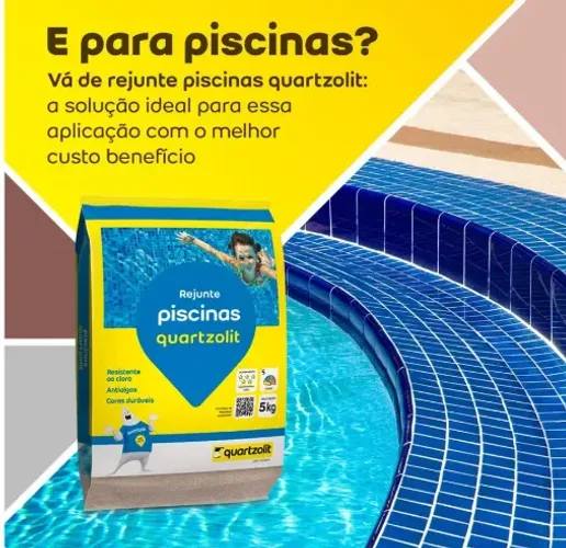 Rejunte Para Piscina Cinza Platina 5kg - Weber Quartzolit - Entrega em Brasília