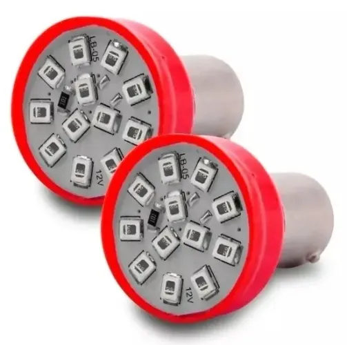 Lâmpada led smd 2 pólos para freio e lanterna vermelha