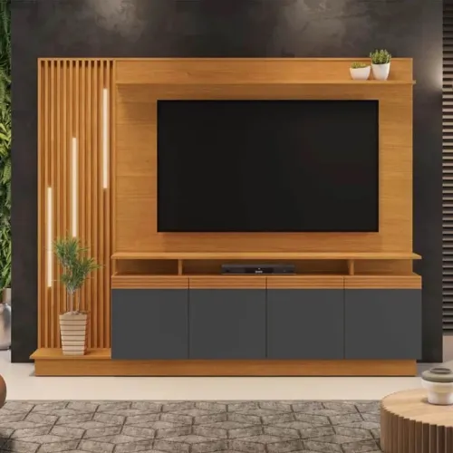 Home Ripado com LED TV até 65? Grafite rf54