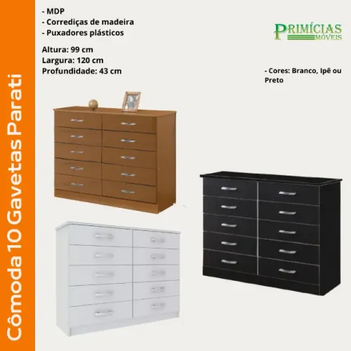 Cômoda 10 Gavetas Parati Pronta entrega!!